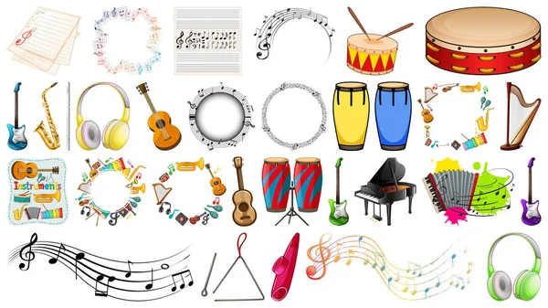 Conjunto de instrumentos musicais — Vetor de Stock