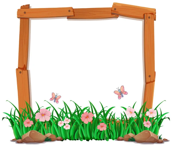 Tuin op houten frame — Stockvector