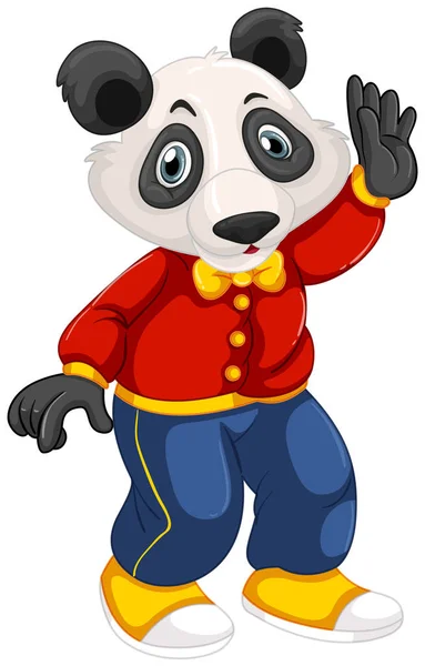 Carino personaggio dei cartoni animati panda — Vettoriale Stock