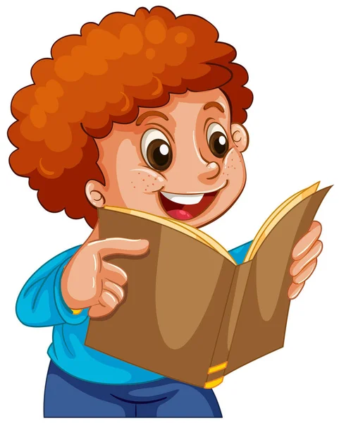 Niño leyendo un libro — Vector de stock