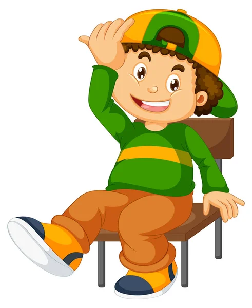 A boy sitting on a chair — Stock Vector