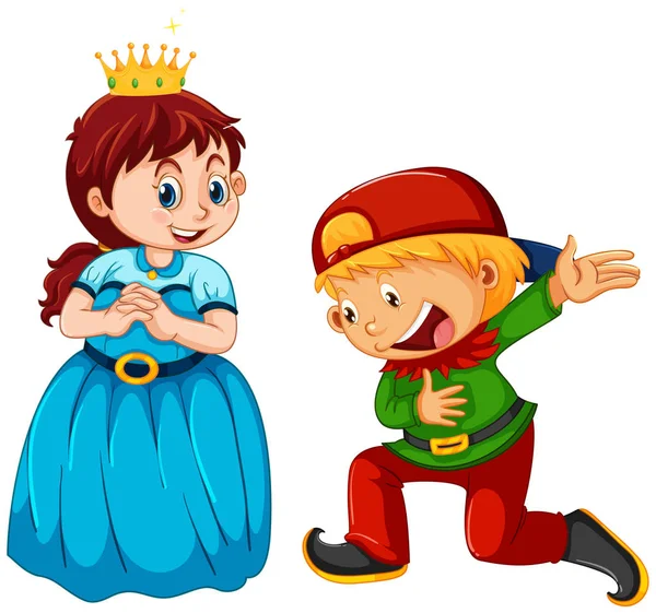 Boy and girl wearing costume — Stock Vector