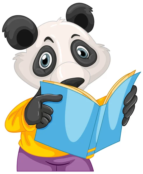 A panda reading book — Stock Vector