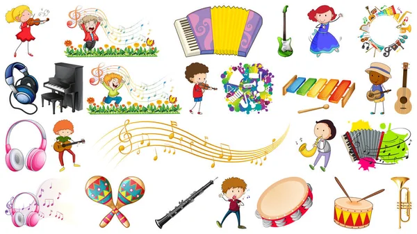 Set von Musikinstrumenten lizenzfreie Stockillustrationen