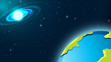 Dünya ve galaksi sahnesi ile arka plan