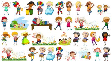 Müzik temalı set insanlarla