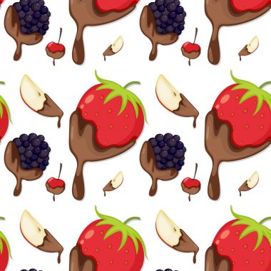 Tatlılar ile dikişsiz desen karo karikatür