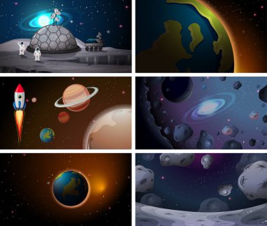 Büyük uzay sahnesi seti