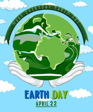 Toprak günü posterini tutan eller