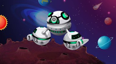 Uzay sahnesinde gemi