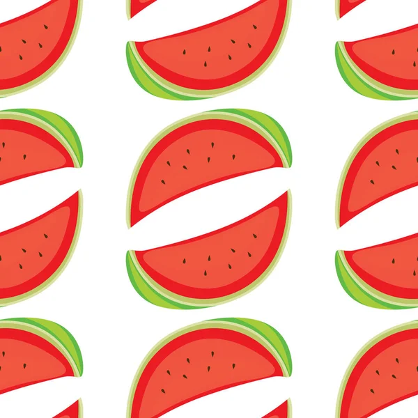 Sömlös mönster kakel tecknad med vattenmelon — Stock vektor