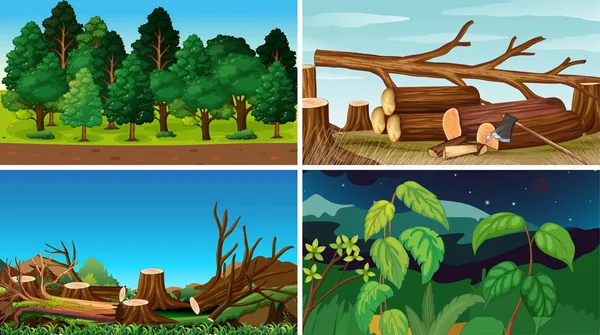 Set of nature backgrounds — Stock Vector