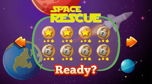 Space rescue game background — Stock Vector