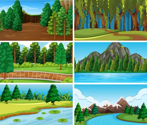 Set of nature backgrounds — Stock Vector