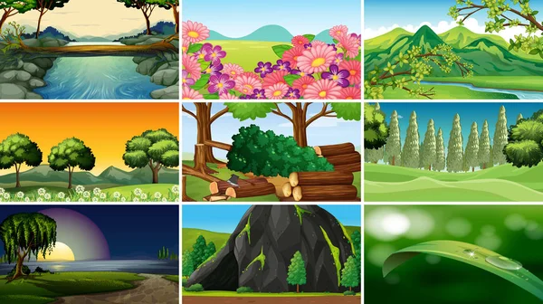 Vacío, paisaje en blanco escenas de la naturaleza — Vector de stock