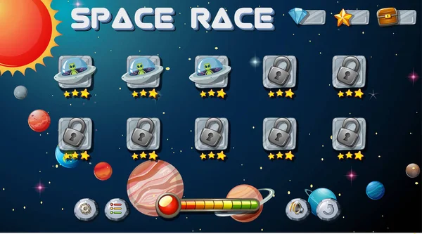 Ruimte race spel achtergrond — Stockvector