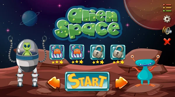 Alien Space Game Hintergrund — Stockvektor