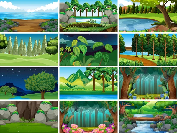 Vacío, paisaje en blanco escenas de la naturaleza — Archivo Imágenes Vectoriales