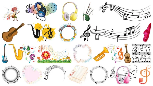 Set of musical objects — Stock Vector