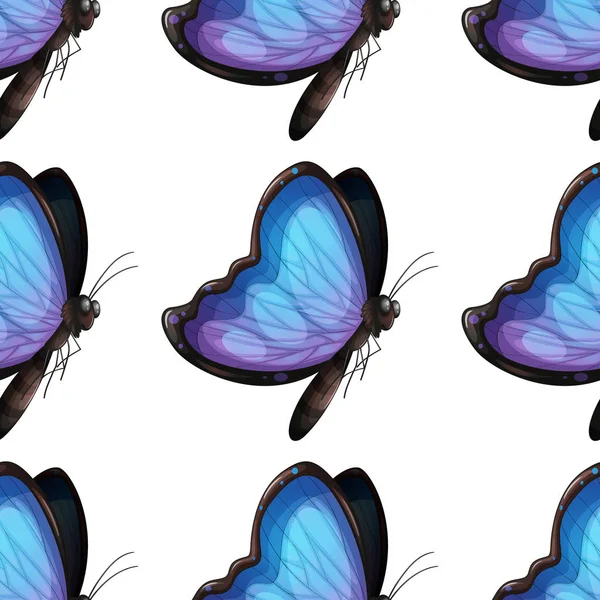 Dibujos animados de azulejos de patrón sin costura con mariposa — Vector de stock