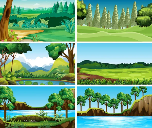 Empty, blank landscape nature scenes — Stock Vector