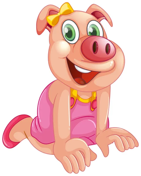 Fille mignonne personnage de porc — Image vectorielle
