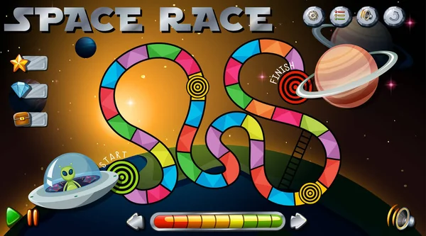 Space Race brädspel — Stock vektor