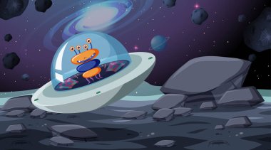 Uzaylı içinde UFO sahne