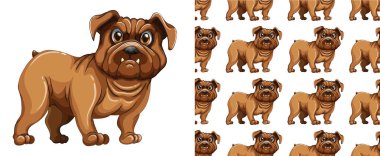 Dikişsiz ve izole hayvan desen karikatür