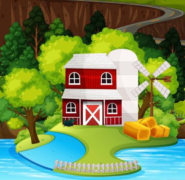 Kırmızı Barn doğa sahne