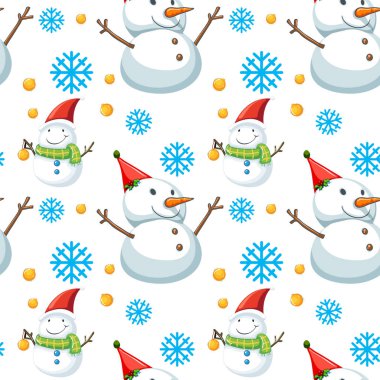 Noel teması ile Dikişsiz desen kiremit karikatür