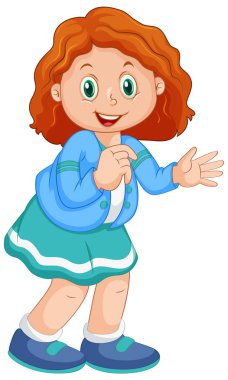 sevimli kız beyaz izole