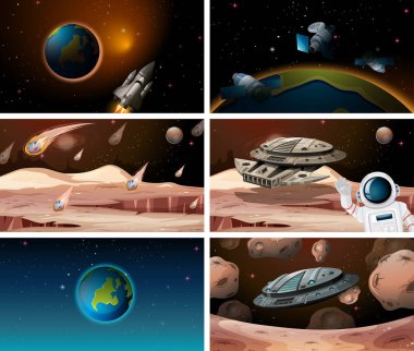 Büyük uzay sahnesi seti