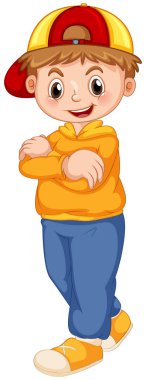 İzole beyaz arka planda sevimli çocuk