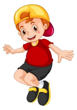 İzole beyaz arka planda sevimli çocuk