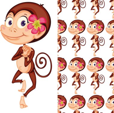 Dikişsiz ve izole hayvan desen karikatür