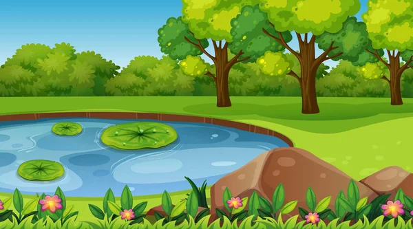 Paisaje de la naturaleza de fondo vacío — Vector de stock