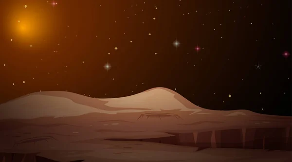 Mars paysage espace scène — Image vectorielle
