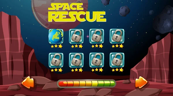 Rescate espacial juego backgound — Vector de stock