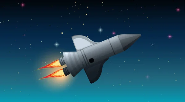 Rocket in space scene — Stock Vector