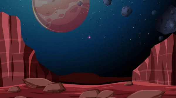 宇宙惑星の背景シーン — ストックベクタ