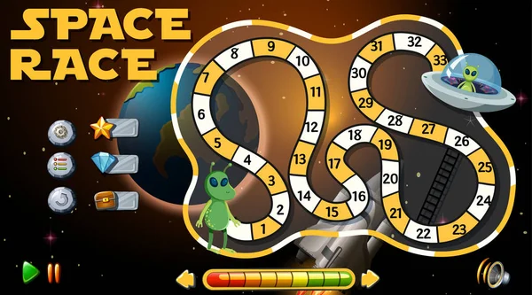 Space Race brädspel bakgrund — Stock vektor