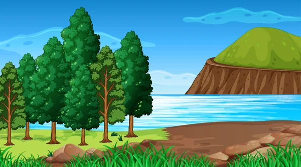 Paisaje de la naturaleza de fondo vacío — Vector de stock