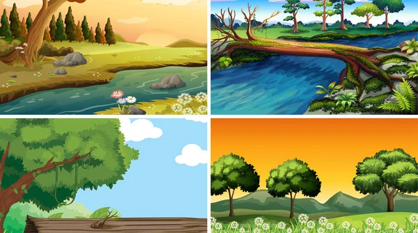 Empty, blank landscape nature scenes — Stock Vector