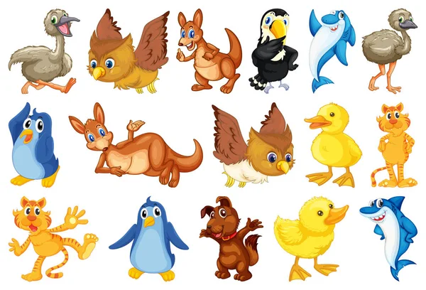 Set of different animals — Stock Vector