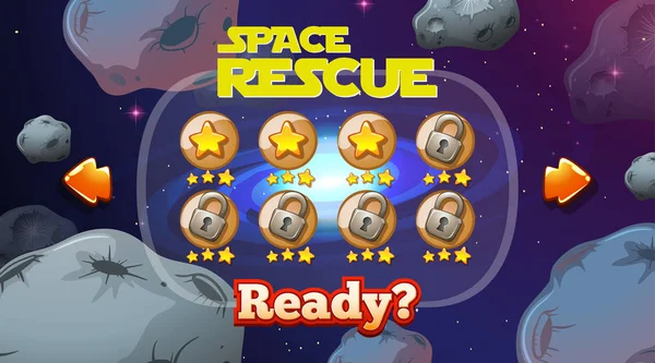 Rescate espacial juego fondo — Vector de stock