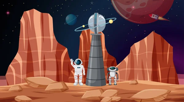 Astronaut space background scene — Stock Vector