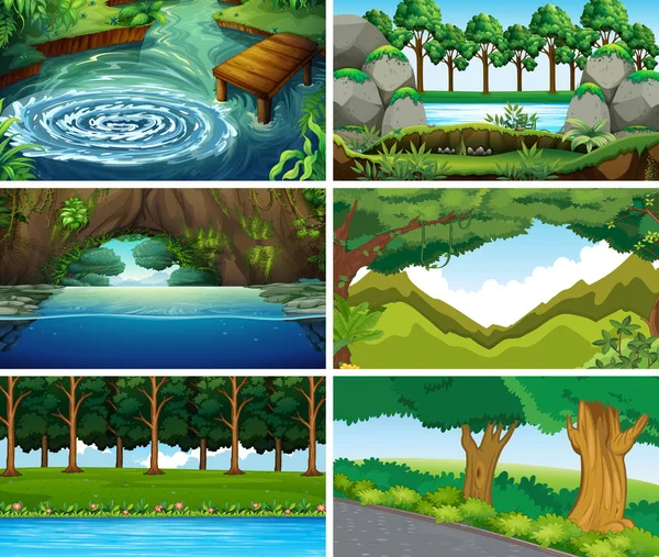 Vacío, paisaje en blanco escenas de la naturaleza — Vector de stock