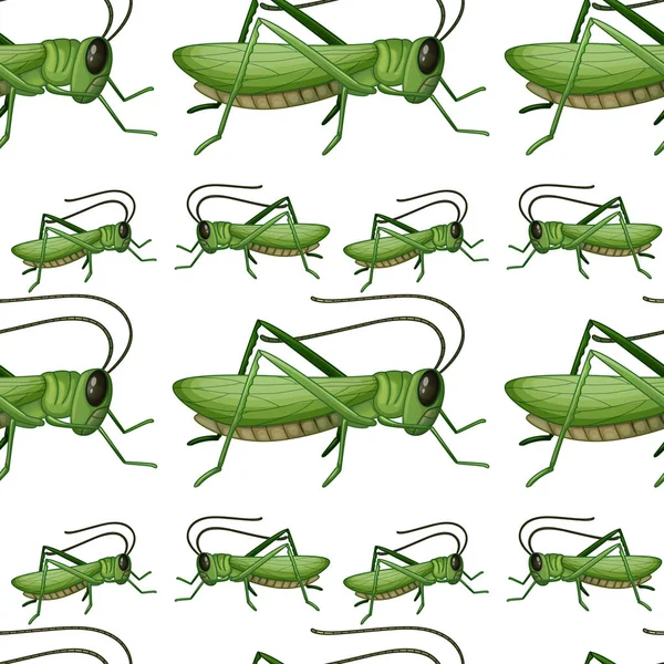 Seamless pattern tile cartoon with grasshopper — Stock Vector