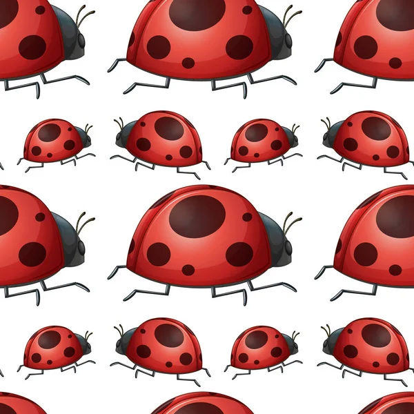 การ์ตูนกระเบื้องรูปแบบไร้รอยต่อกับ ladybug — ภาพเวกเตอร์สต็อก